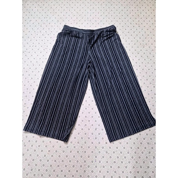 Adrianna Papell Pants - Adrianna Papell‎ XL Navy Blue White Striped Wide Leg Elastic Waist Pants